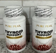 2 Bottles Pure Peak Advanced Thyroid Support Supplement - 60 Capsules Per Bottle