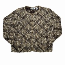 Vintage Paul Harris Mohair Fuzzy Button Up Cardigan Sweater Women's Size Small