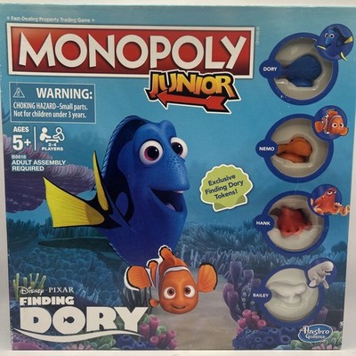 Monopoly Junior: Disney/Pixar Finding Dory Edition Board Game Exclusive Tokens