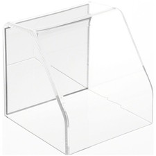 Plymor Clear Acrylic Slanted Display Case with No Base Mirrored , 4" x 4" x 4"