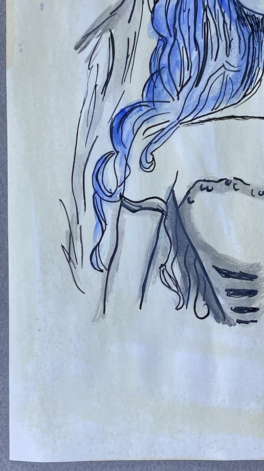 Tim Burton Drawing on paper (Handmade) signed and stamped mixed media. - Image 4 of 4