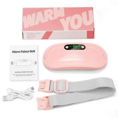 Period Heating Pad for Women 3 Heat 3 Massage Modes（Pink）