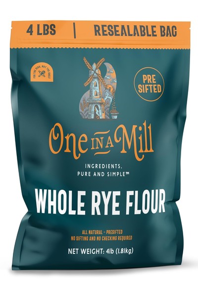 Harina de centeno integral One in a Mill 4 lb | 100 % natural 128 onzas (paquete de 1)