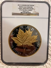 2013 CANADA GILT $$250 MAPLE LEAF FOREVER 1 KILO .9999 FINE SILVER PF69 ULTRA CA