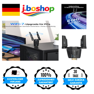 WiFi 7 USB Stick PC Tri-Band 6GHz 5GHz 2,4GHz 4K-Q