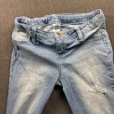 Member's Mark Girls Light Wash Distressed Skinny Jeans Sz 10/12 Adjustable Waist