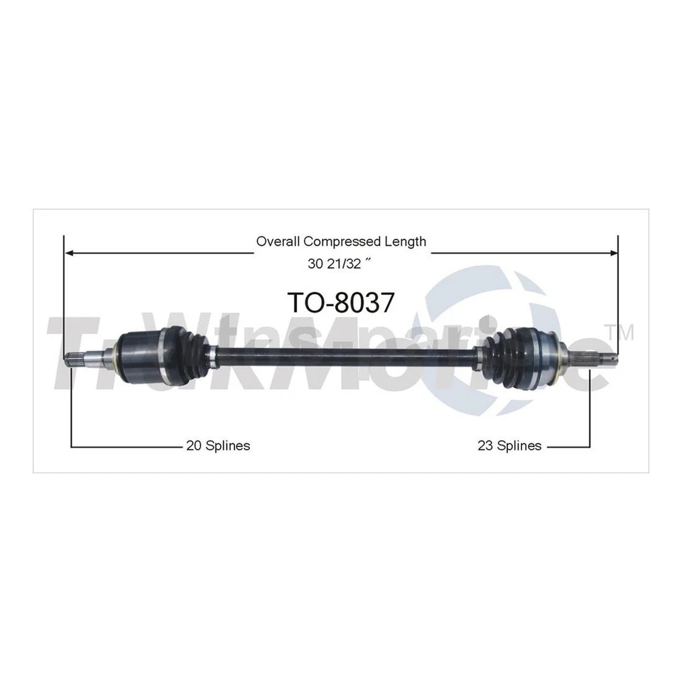 2X TRAKMOTIVE FRONT CV JOINTS AXLE SHAFT SHAFTS FOR TOYOTA TERCEL 1983-1988 - Image 4 of 4