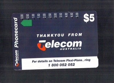 Y4521 Telecom Australia Phone Card $5 Blue Thankyou