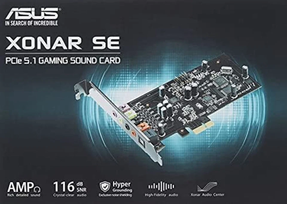 ASUS XONAR SE 5.1 Channel 192kHz/24-bit Hi-Res 116dB SNR PCIe Gaming Sound Card - Image 4 of 4