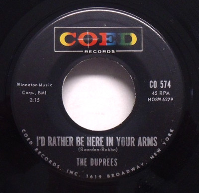 The Duprees - I'd Rather Be Here In Your Arms - 1962 Vocal Group 45 on COED