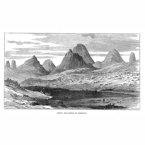 ETHIOPIA Adowa The Capital of Abyssinia - Antique Print 1884