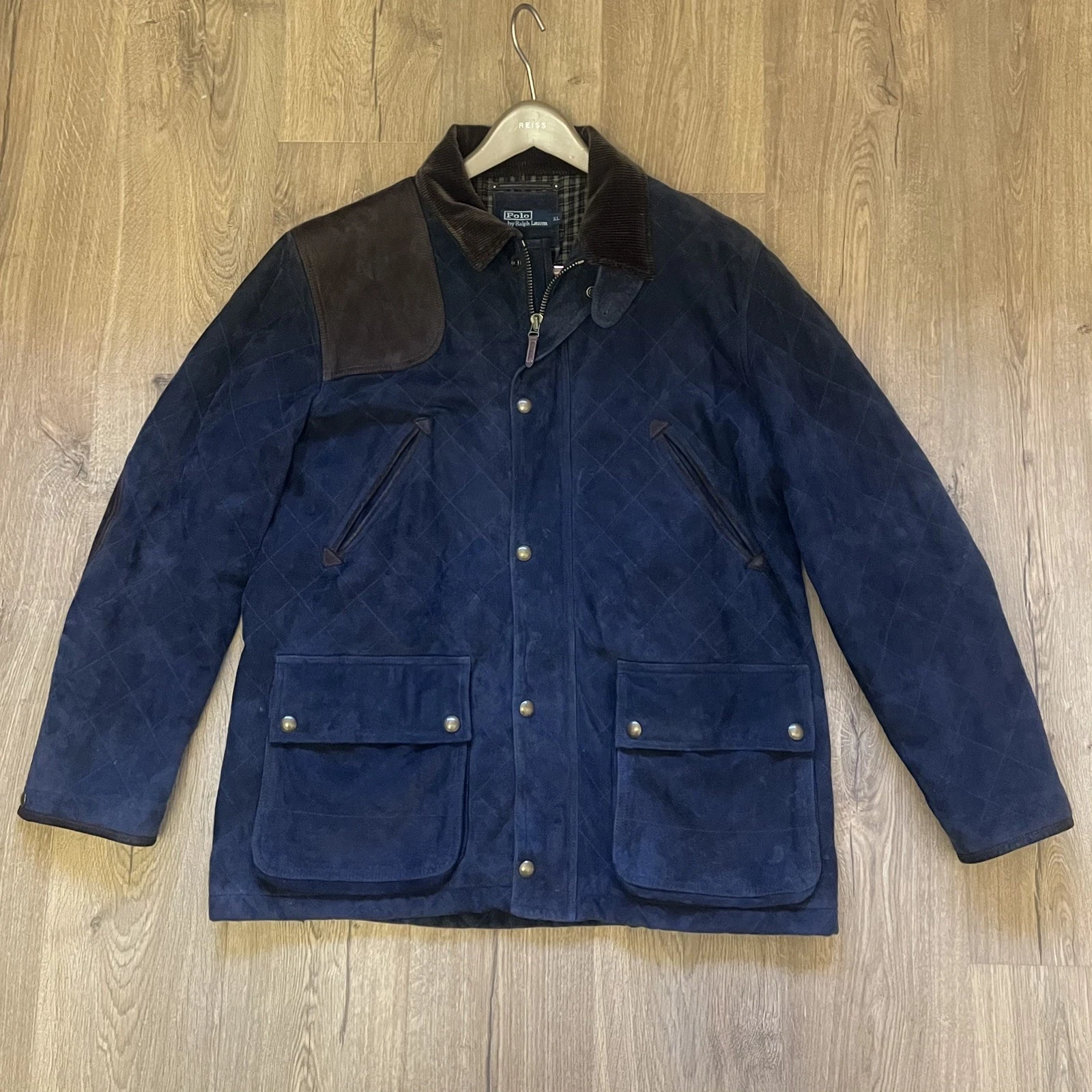 Mens Vintage XL Polo Ralph Lauren Leather Goat Suede Hunting Jacket RRL Style