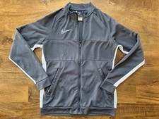 Nike Men  s Medium Gray Full Zip Track Jacket Dri-Fit Spring Sports Layer