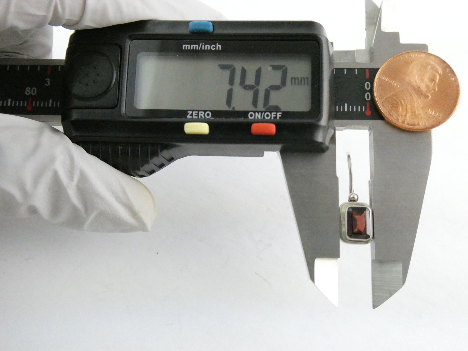 Sterling Silver Rectangular Cut Red Garnet Hook E… - image 12