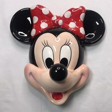 Vtg Disney Minnie Mouse 10 Hanging Wall Decor Plaque Porcelain Ceramic Japan