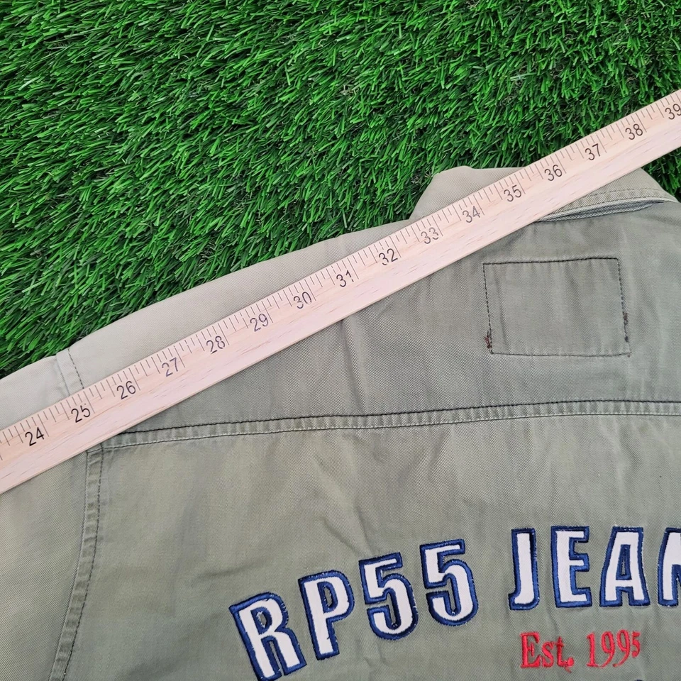 Vintage 90s Sun-Faded Button Shirt L 26x31 Faded Green Baggy - Image 3 of 4