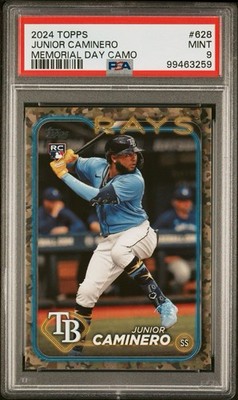 2024 TOPPS SERIES 2 JUNIOR CAMINERO MEMORIAL DAY CAMO /25 PSA 9