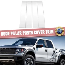 4pcs Fits 2004-2014 Ford F-150 F150 Super Cab Crew Pillar Door Post Trim Chrome