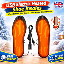 USB Electric Heated Shoe Insoles Warm Socks Feet Heater Foot Winter Warmer Pads