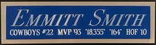 EMMITT SMITH COWBOYS NAMEPLATE AUTOGRAPHED Signed Helmet FOOTBALL JERSEY PHOTO