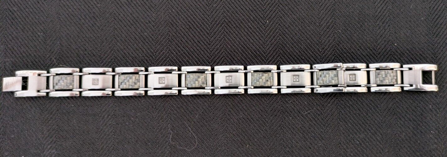 Solid Stainless Steel Rectangular Box Link Bracel… - image 2