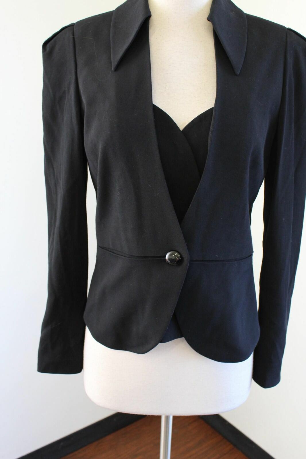 Etcetera Solid Black Sweetheart Insert Blazer Jac… - image 2