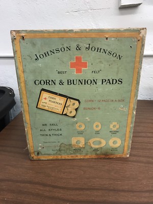 Rare Johnson & Johnson Red Cross Store Display Wood Cabinet New 
