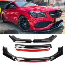 For Mercedes-Benz CLA 200 250 C300 Front Bumper Lip Splitter Spoiler Black + Red