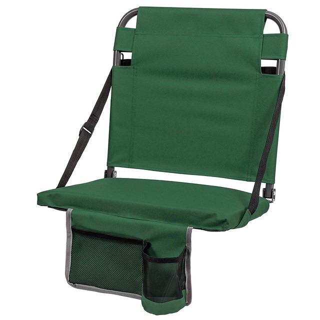 Eastpoint Sports Adjustable Bleacher Backrest Stadium Seat W Cup Holder Green