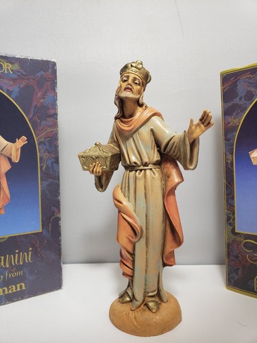 Fontanini Natività 5" Melchior Re Saggio Cassapanca Oro #52514 Marca Romana Italia - Foto 2 di 12
