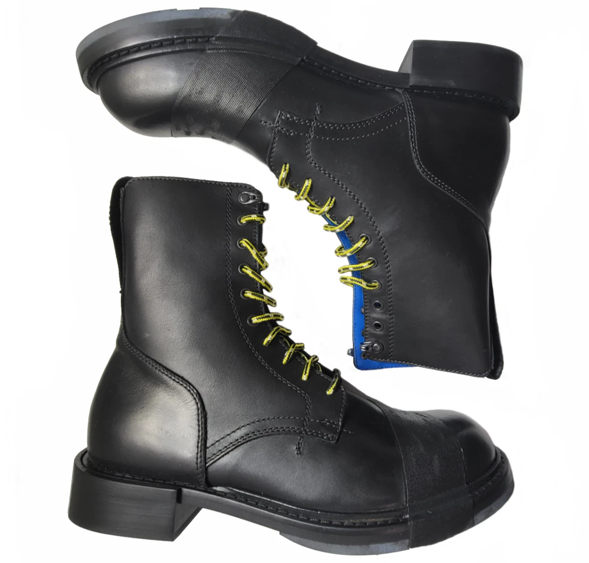Diesel Black Leather Boots Size 42 eBay