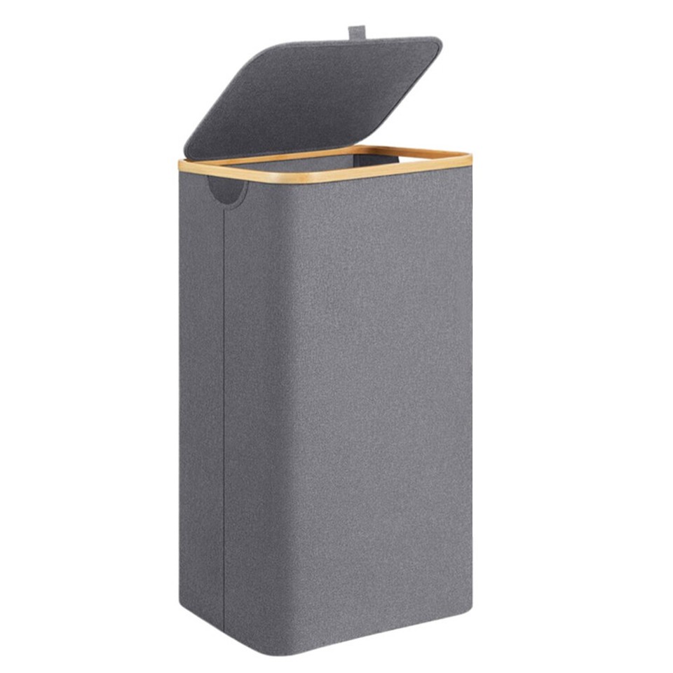 100L Laundry Hamper Fabric Dirty Clothes Basket Rectangular for Bedroom