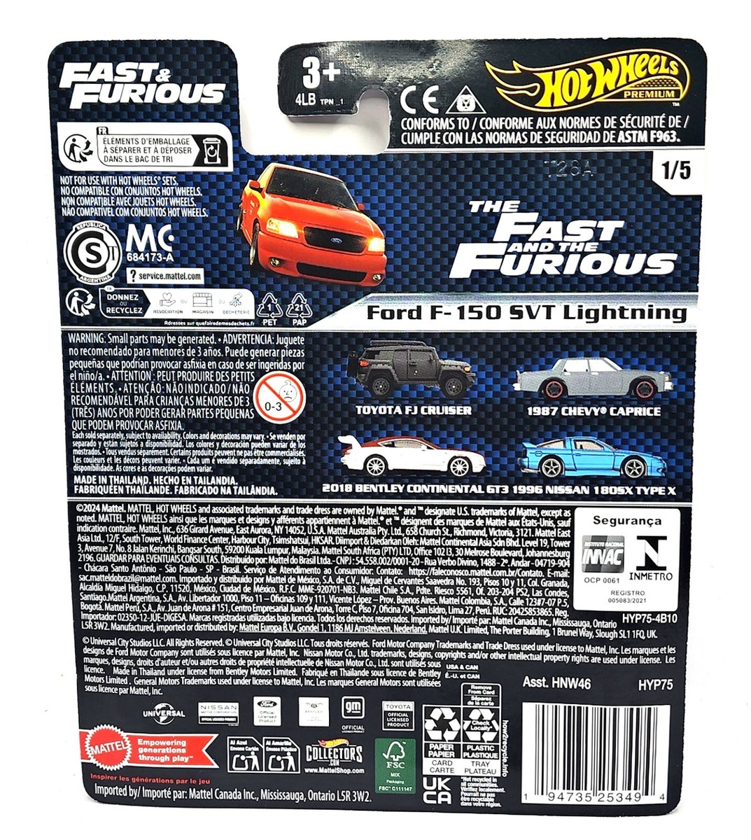 Hot Wheels Premium Fast & Furious Ford F-150 SVT Lightning Kid