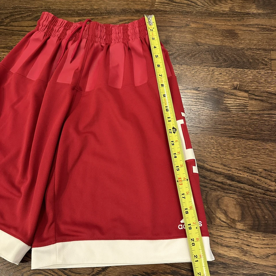 阿迪达斯印第安纳印第安纳州印第安纳州短裤男式 S 红队篮球正品 NCAA — 第 3/4 张图片