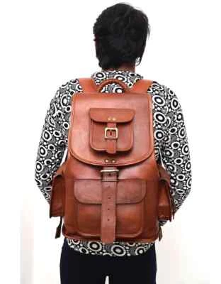 Ausgezeichnet Leder Comman Tasche Laptop Vintage Echt Braune Ziege Reise Herren - Bild 1 von 4