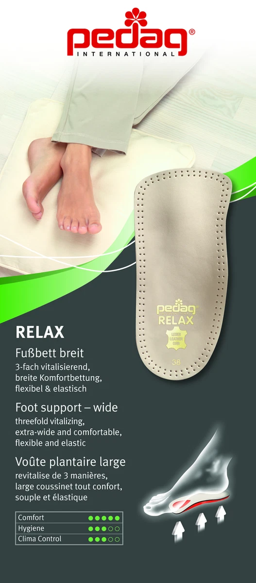 Pedag Relax 128 orthotic insole leather over pronation and flat