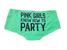 Victoria's Secret PINK Women's Underwear Bottoms Party Girl Green Small NEW