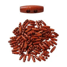 Wooden Toggle Buttons 100 PCS Olive Shape 2 Holes Sewing Accessories DIY