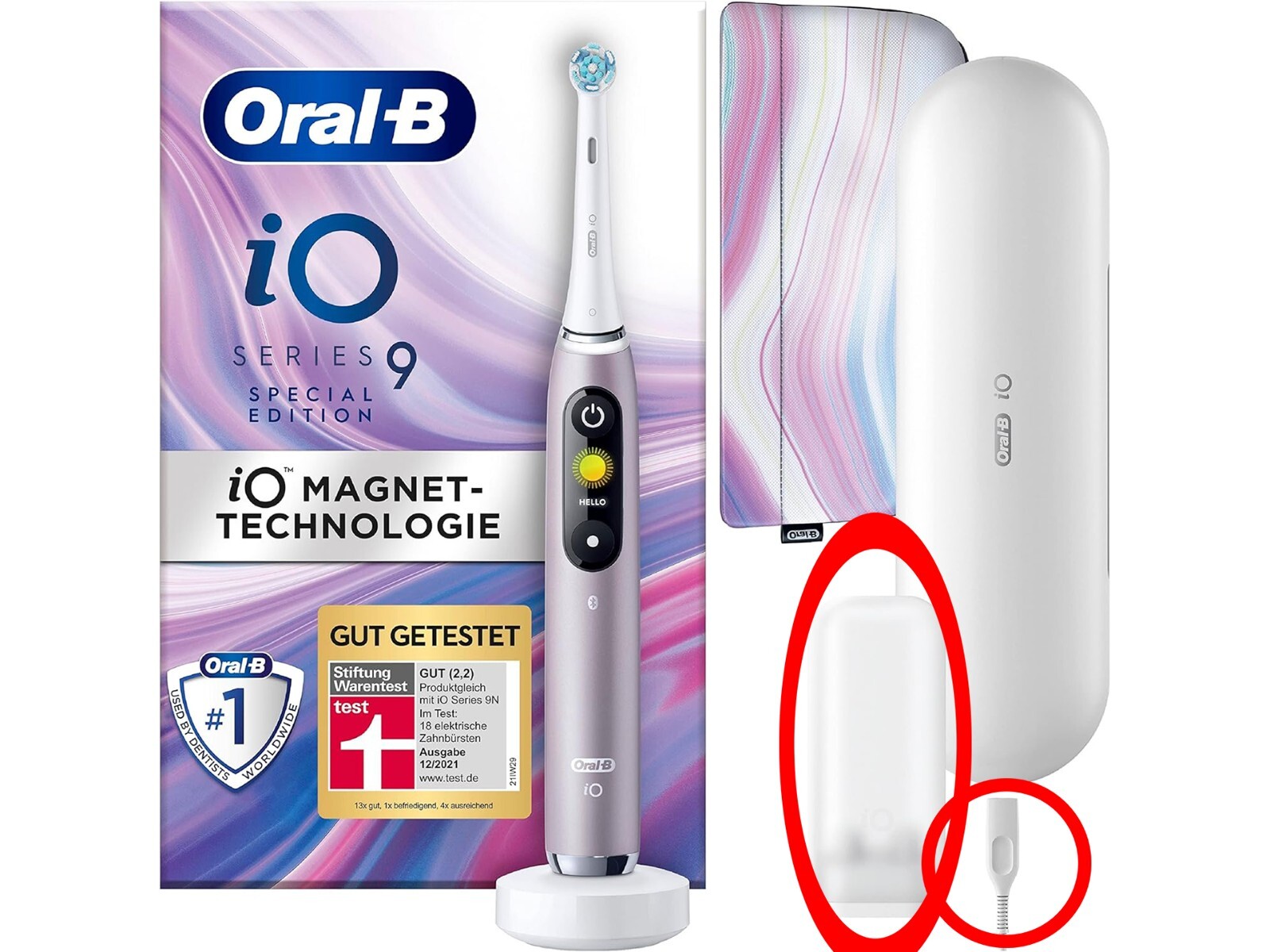 Braun Oral-B iO Series 9 Cepillo de dientes eléctrico - ¡Rosa/Blanco!!FOTO!!¡Estado!!