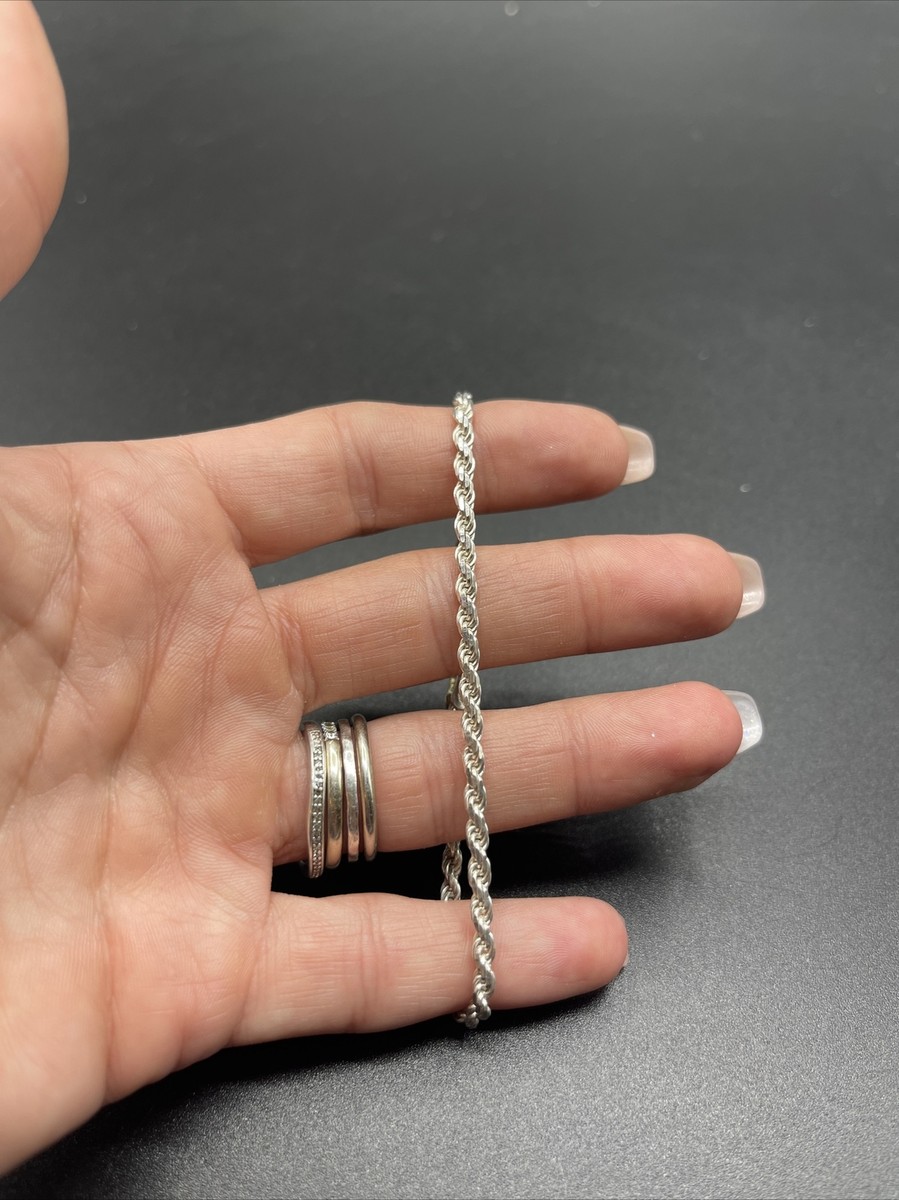 Beautiful Twisted Rope 925 Sterling Silver Bracelet, Made in