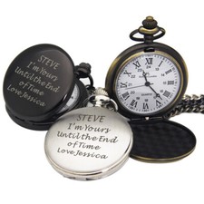 Personalised Men's Pocket Watch Gift for Him Dad Boyfriend Birthday Valentines