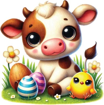 Aquarell Ostern Kuh Eier Wandbild Schlafzimmer Kinderzimmer Vinyl Aufkleber Abziehbild 6 Größen