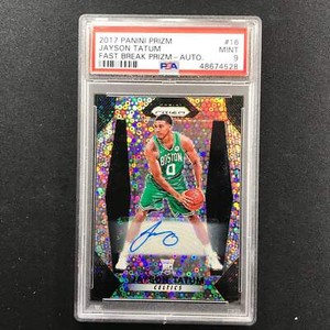 2017-18 Prizm Jayson Tatum Fast Break Rookie Auto No 16 Psa 9 528