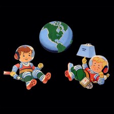 1960s ASTRONAUT BOYS WALL PLAQUES for Children's Room RARE 