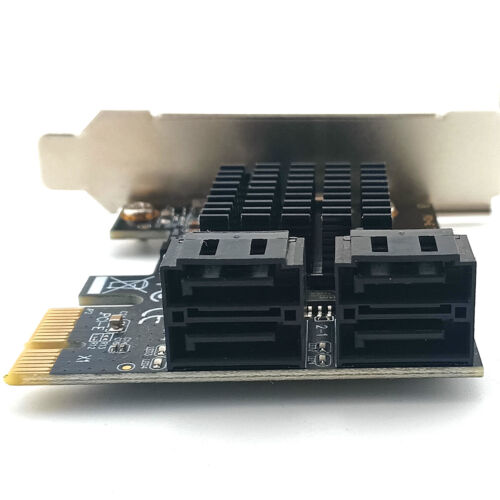 PCIe to SATA Card 4 Port Controller SFF PC Low Profile Adapter HDD DVD Expansion - Picture 2 of 6