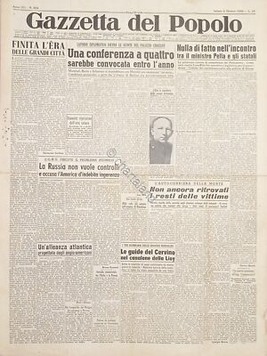 Quotidiano - Gazzetta del Popolo N. 224 - La Russia non vuole controli - 1948
