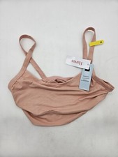 Hanes DHY201 Authentic Longline Scoop Crop Bralette Pink Medium