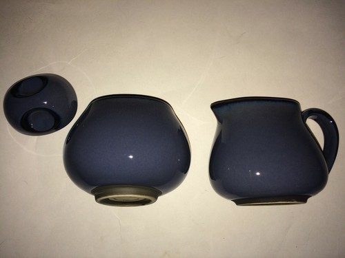 Sango Blue and Brown Nova Concepts Creamer & Sugar Bowl w/ Lid ~ EUC - Picture 10 of 10