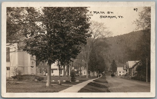 SHARON VT MAIN STREET 1923 ANTIKE ECHTFOTO POSTKARTE RPPC - Bild 1 von 2