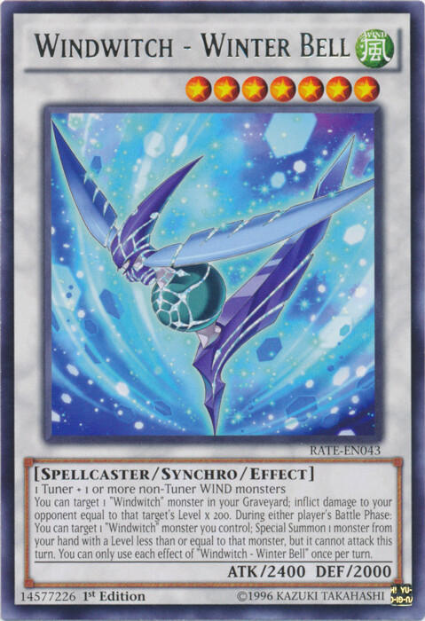 yugioh windwitch cards Yu-Gi-Oh - CRYSTAL BELL - Rare - RATE-EN040 1st Edition Winter Bell once per turn. Windwitch - Freeze Bell (Yugioh